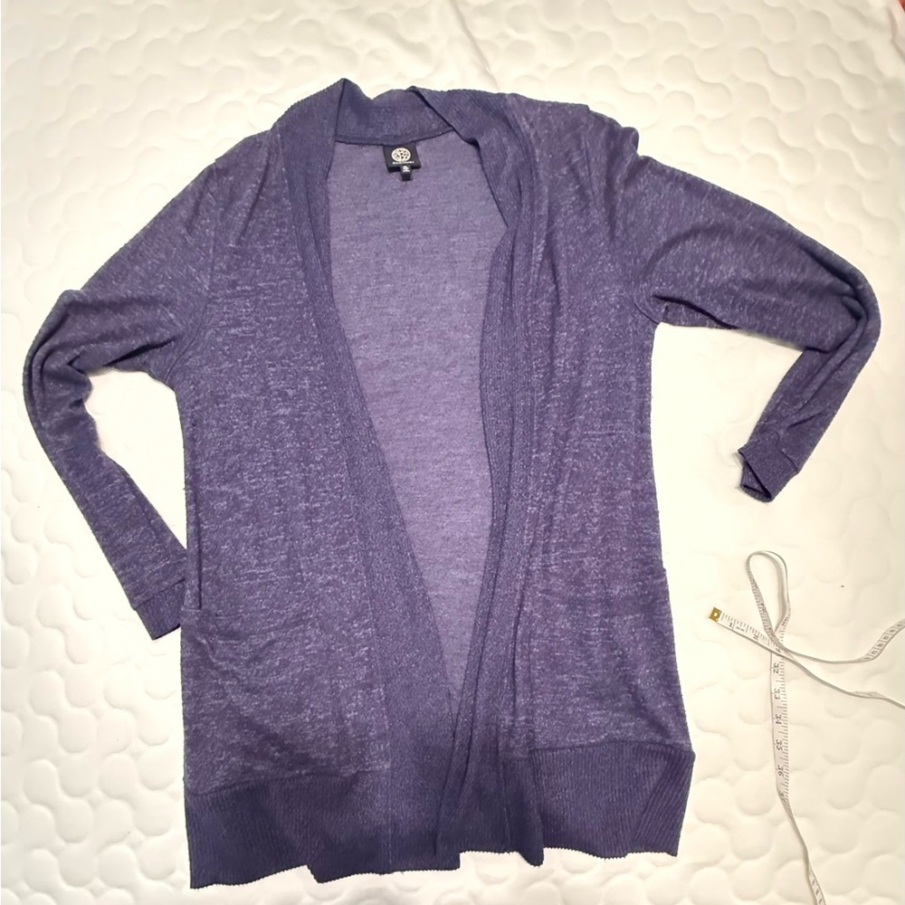 Bobeau Lavender Open-Front Cardigan